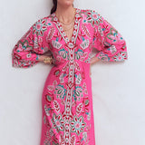 Nell Kimono Midi Jersey Dress