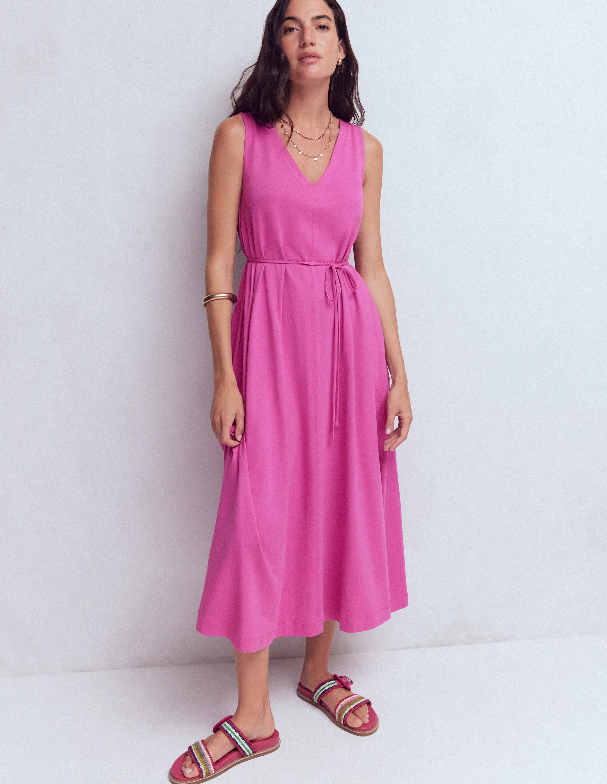 Mia V-neck Jersey Midi Dress
