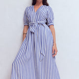 Double Cloth Puff Sleeve Dress