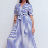 Double Cloth Puff Sleeve Dress