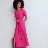 Double Cloth Puff Sleeve Dress