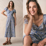 Twist Front Linen Blend Dress