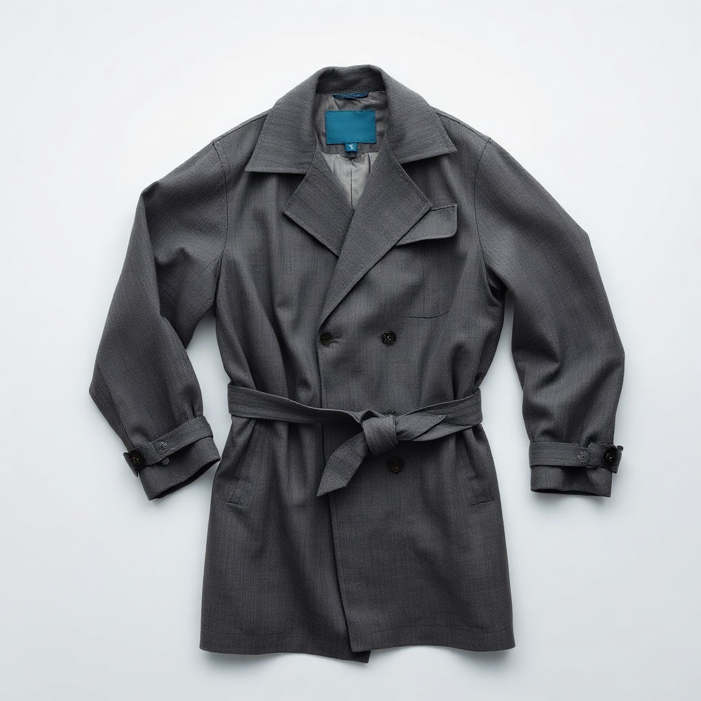 Modern Linen-Blend Trench Coat