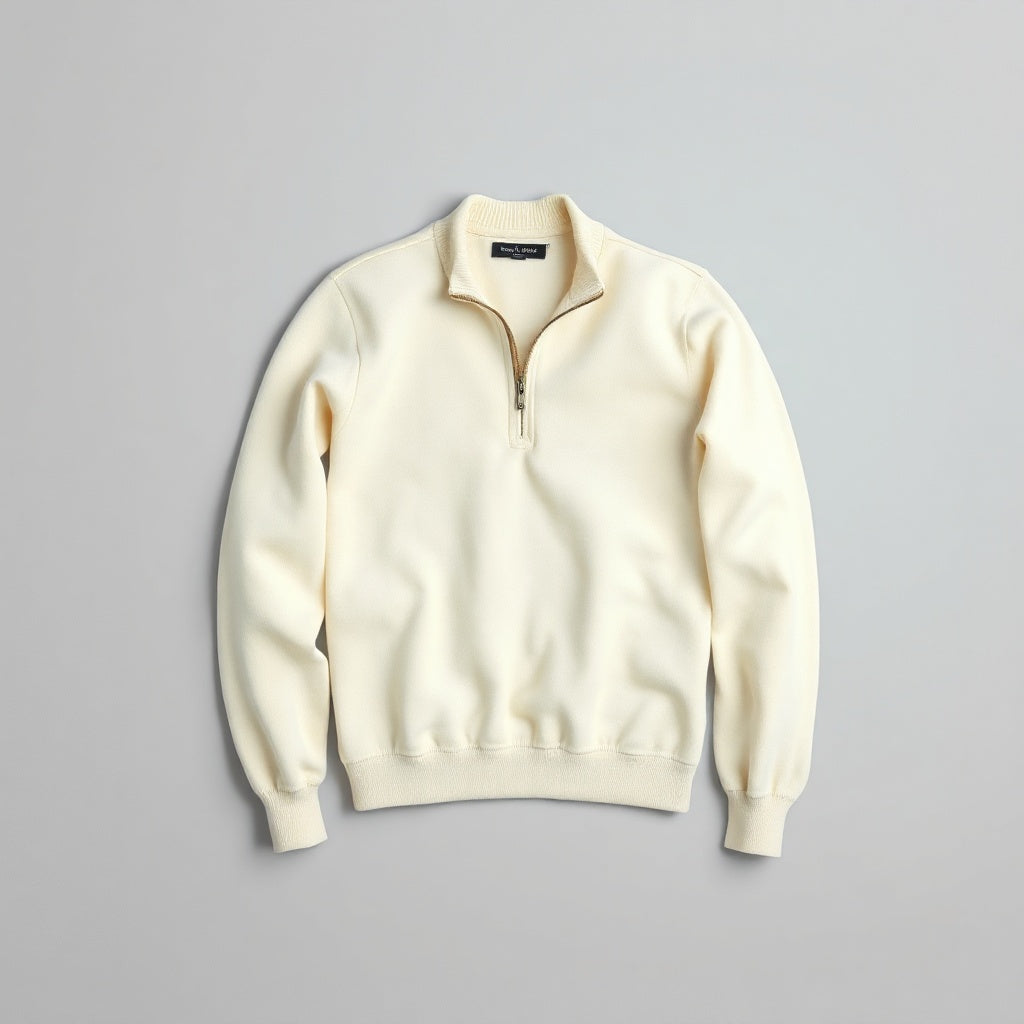 Refined Linen-Blend Half-Zip Jumper
