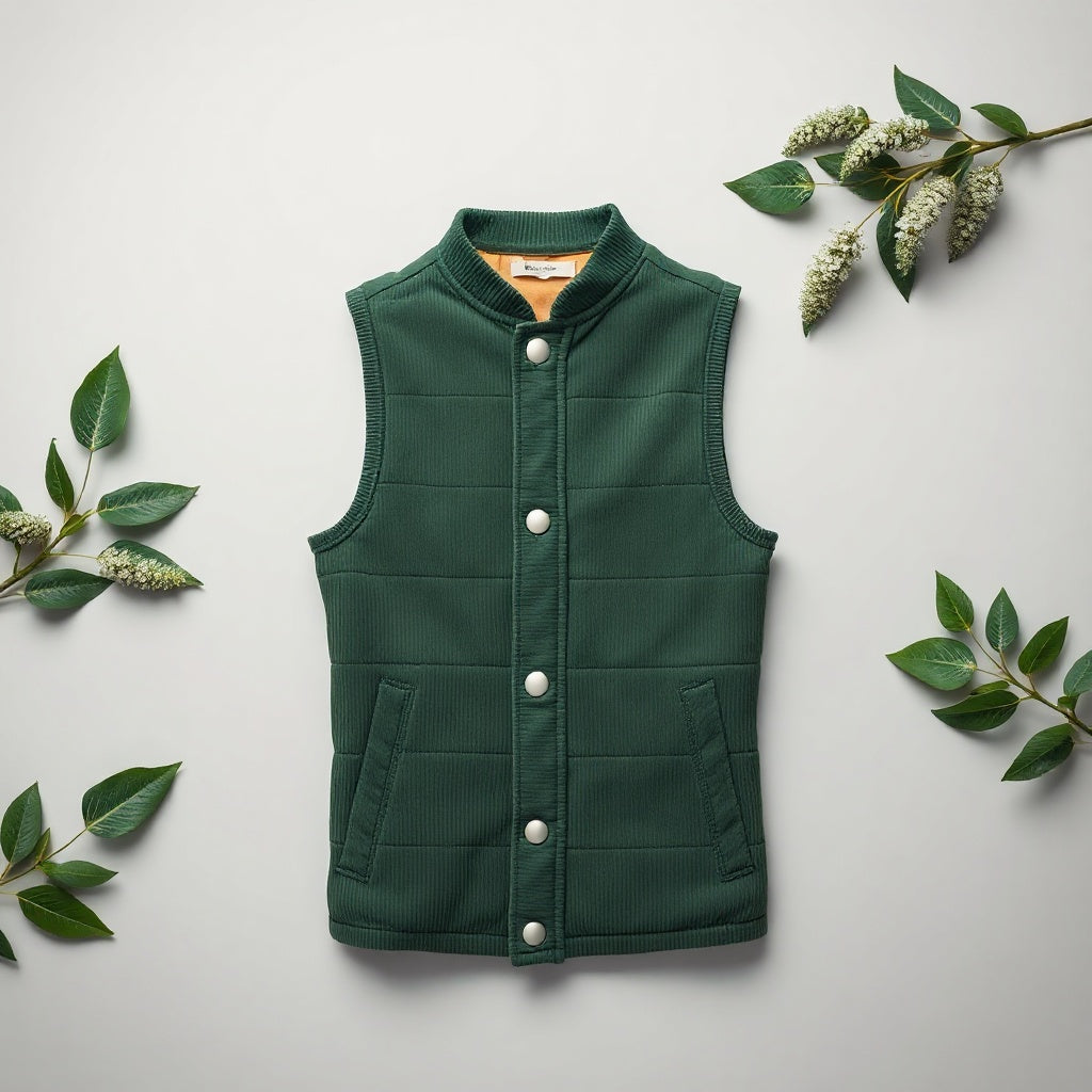 Soft Corduroy Quilted Gilet