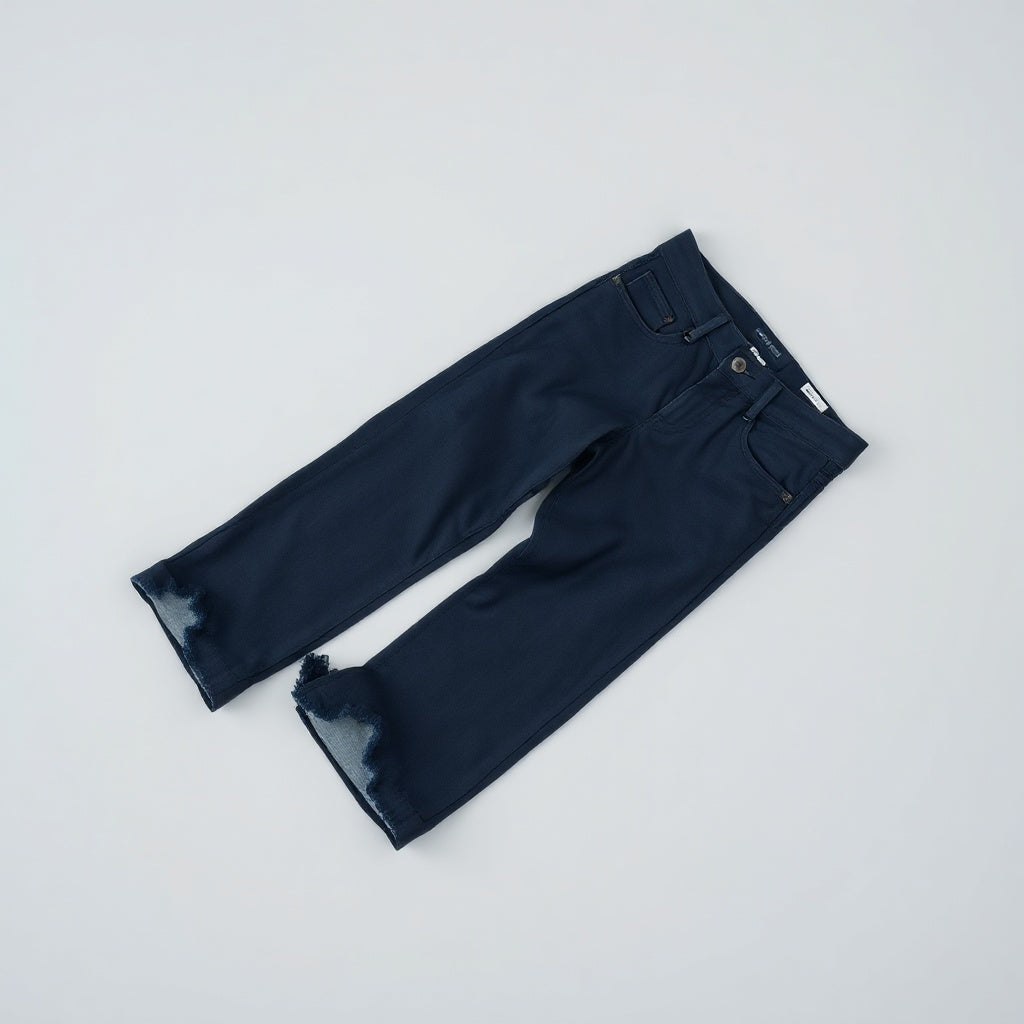 Tailored Twill Barrel-Leg Jeans